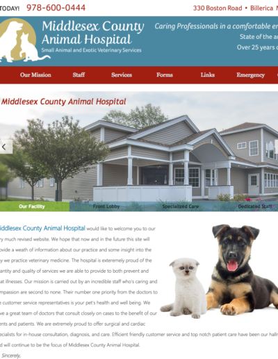 Middlesex_County_Animal_Hospital website design